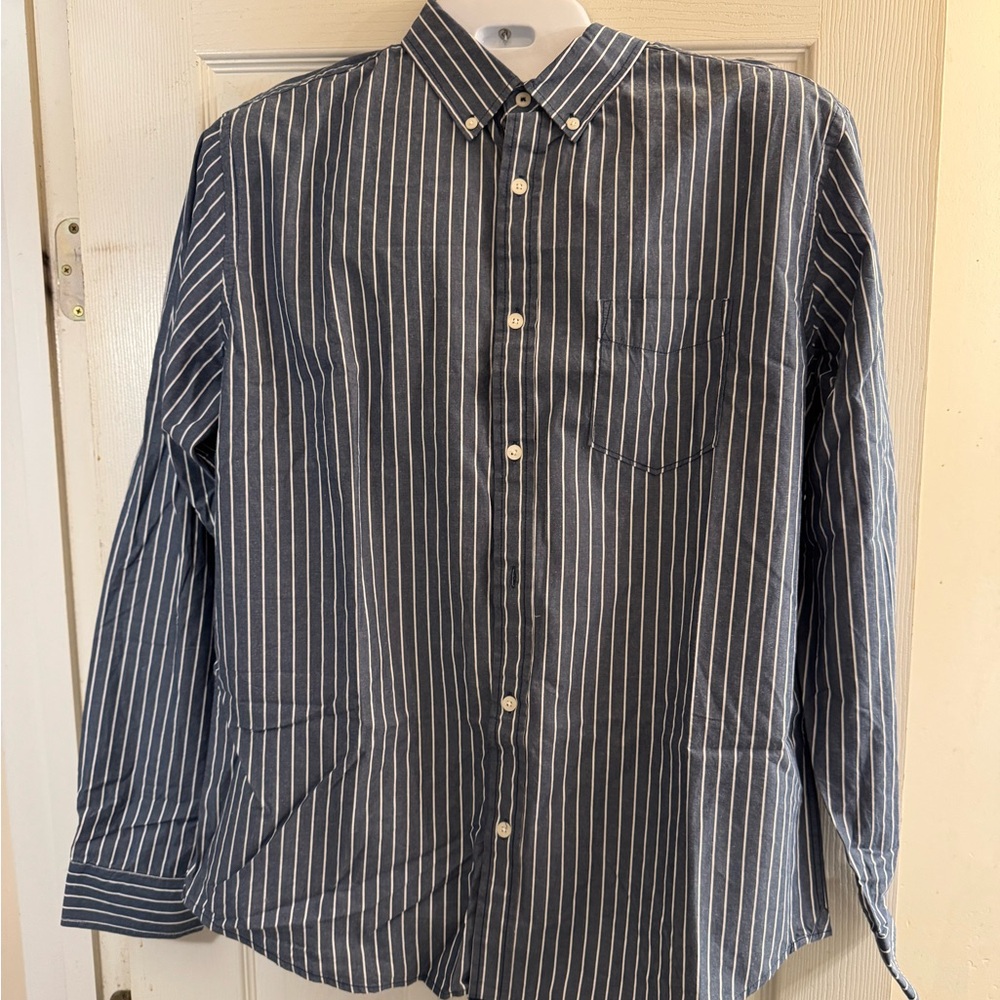 Aeropostale Striped Button Down Long Sleeve Shirt, new